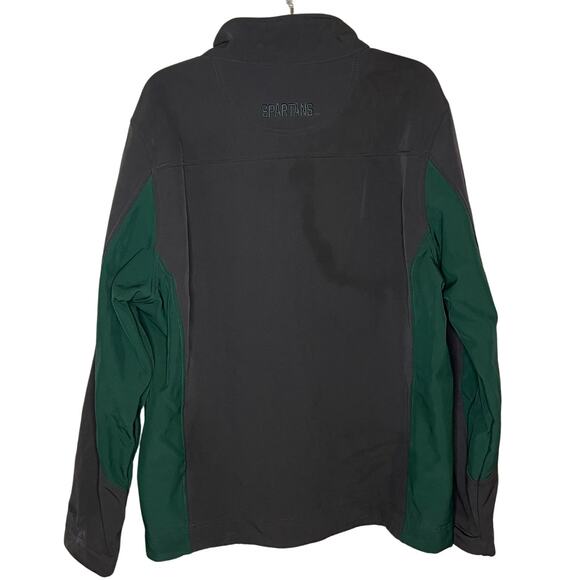 Michigan State MSU Mens Softshell Jacket Embroidered Logo Gray Size Large - Picture 3 of 6